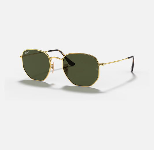Ray-Ban RB3548N Hexagonal Flat Lenses 001/58 Polished Arista Gold POLARIZED