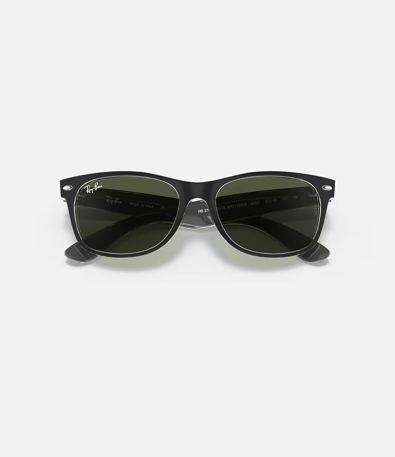 Ray-Ban RB2132 New Wayfarer 6052 Black on Transparent