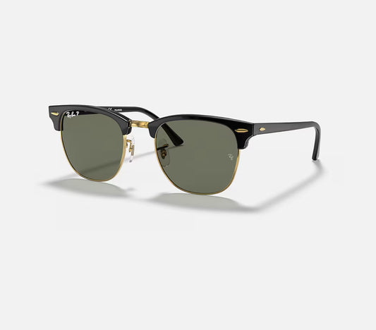 Ray-Ban RB3016 Clubmaster Classic 901/58 Polished Black on Gold Polarized